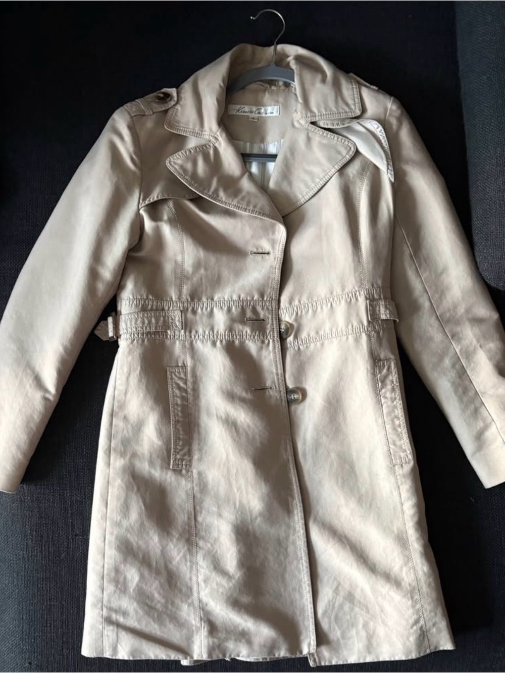 Kenneth Cole Beige Trench Coat - Women's Classic Lightweight Coat
